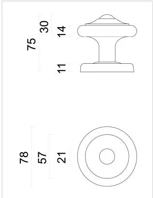 HDD Pro Voordeurknop Top Rond Roest Dia 80mm - Deurbeslag-expert