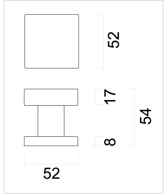 HDD Pro Voordeurknop Top Carre Op Rozas Inox Plus - Deurbeslag-expert