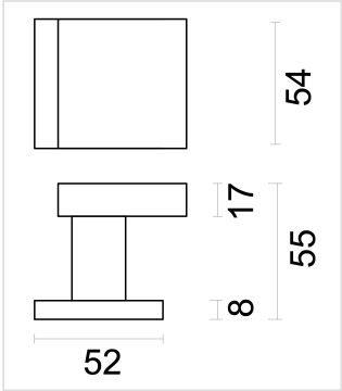 HDD Pro Voordeurknop Top Carre Schuin Op Rozas Inox Plus - Deurbeslag-expert