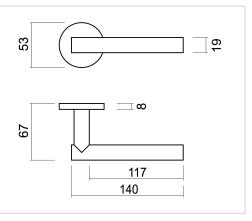 HDD Pro DEURKRUK PRO T SHAPE 19MM INOX PLUS - Deurbeslag-expert