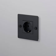 Buster + Punch | Stopcontact 1-voudig Schuko (kruis, zonder logo) | Zwart