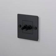 buster + punch | lichtschakelaar 1-voudig dubbele tuimelschakelaar (zonder logo) | black