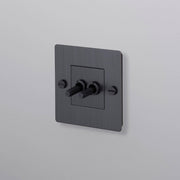 buster + punch | lichtschakelaar 1-voudig dubbele tuimelschakelaar (zonder logo) | smoked bronze