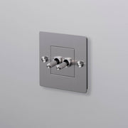 buster + punch | lichtschakelaar 1-voudig dubbele tuimelschakelaar (zonder logo) | steel