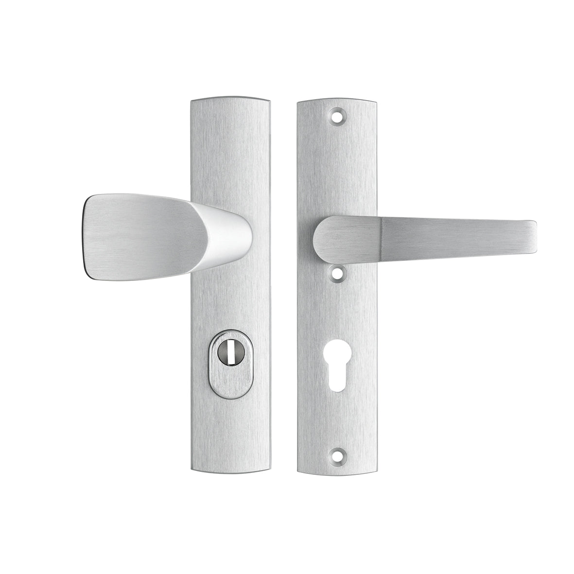 AXA | Veiligheidsbeslag Premium kruk Wing+Arrow PC72 anti-kerntrek | Aluminium naturel