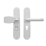 AXA | Veiligheidsbeslag Oval Plus Wing-knop+kruk U PC55 anti-kerntrek | Aluminium naturel