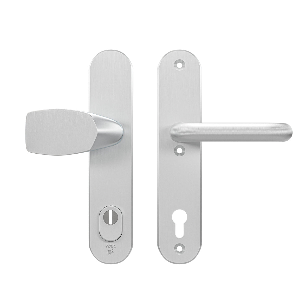 AXA | Veiligheidsbeslag Oval Plus Wing-knop+kruk U PC92 anti-kerntrek | Aluminium naturel
