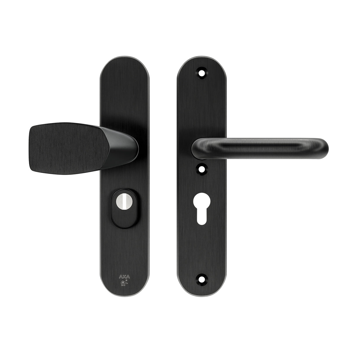 AXA | Veiligheidsbeslag Oval Plus Wing-knop+kruk U PC55 anti-kerntrek | Zwart