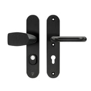 AXA Oval Plus veiligheidsbeslag Wing-knop/kruk U PC72 zwart vooraanzicht