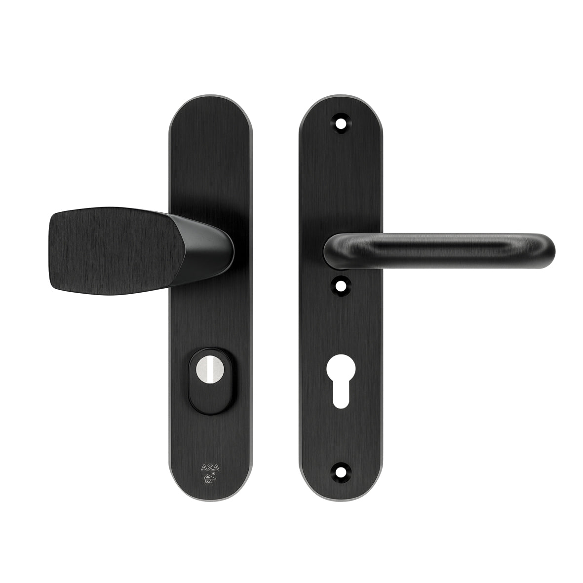 AXA Oval Plus veiligheidsbeslag Wing-knop/kruk U PC72 zwart vooraanzicht