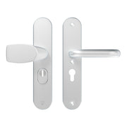 AXA | Veiligheidsbeslag Oval Plus Wing-knop+kruk U PC55 anti-kerntrek | Aluminium naturel