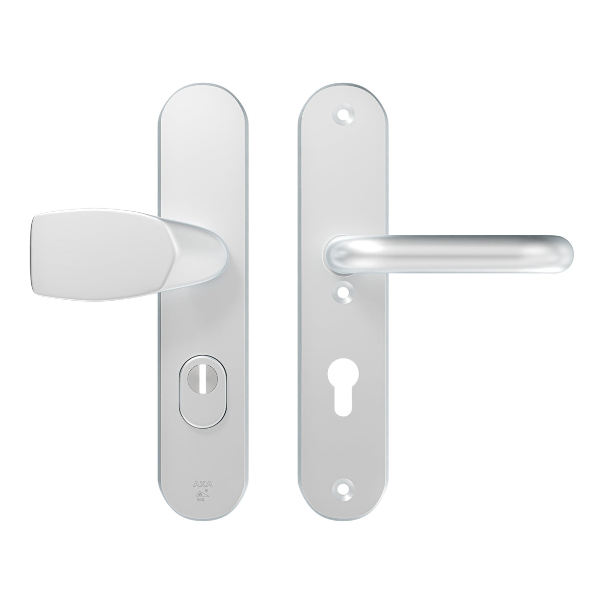 AXA | Veiligheidsbeslag Oval Plus Wing-knop+kruk U PC72 anti-kerntrek | Aluminium naturel F1