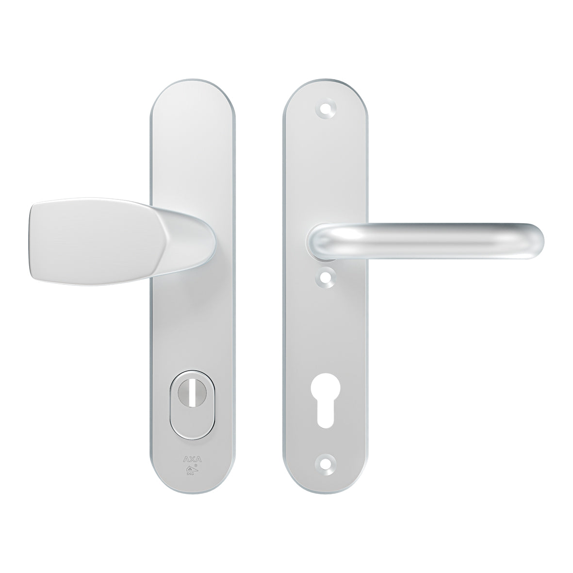 AXA | Veiligheidsbeslag Oval Plus Wing-knop+kruk U PC92 anti-kerntrek | Aluminium naturel F1