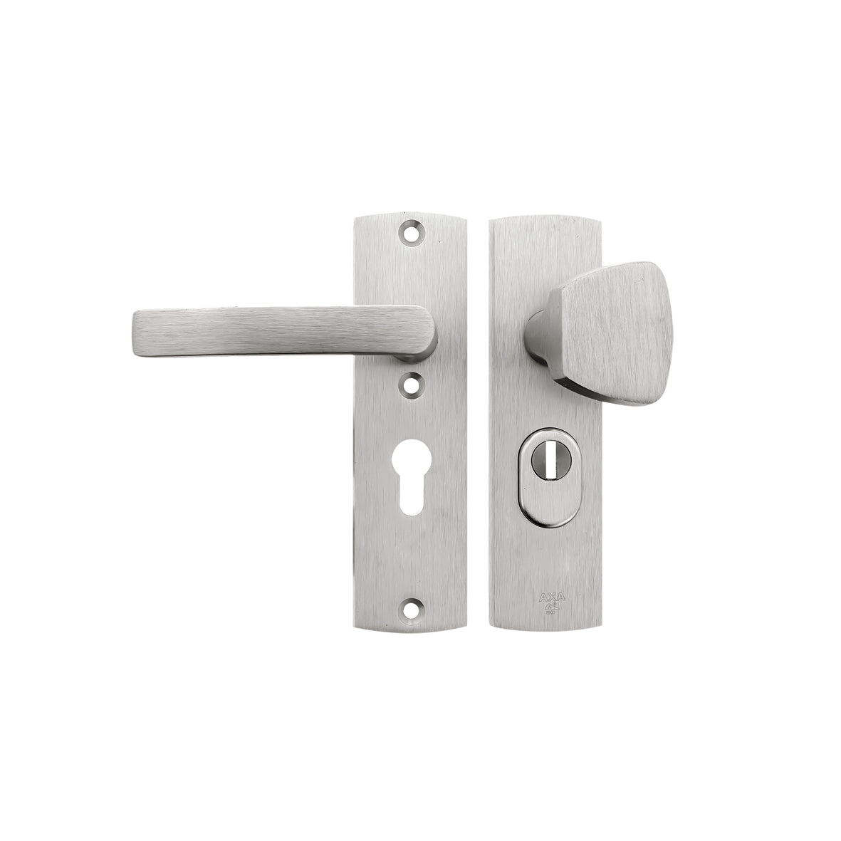 AXA | Veiligheidsbeslag Curve Plus kort S-knop+kruk Blok PC55 anti-kerntrek | Inox