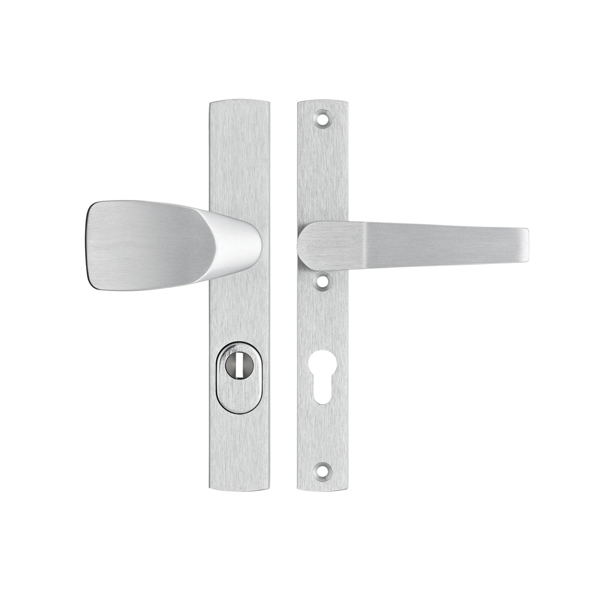 AXA | Veiligheidsbeslag Premium smal kruk Wing+Arrow PC72 anti-kerntrek | Aluminium naturel