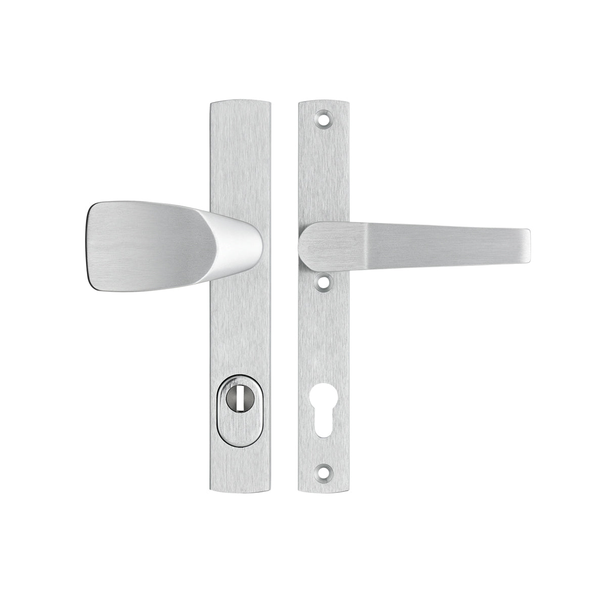 AXA | Veiligheidsbeslag Premium smal kruk Wing+Arrow PC92 anti-kerntrek | Aluminium naturel