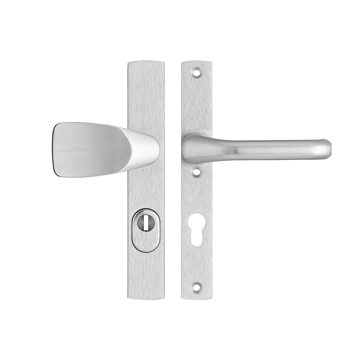 AXA | Veiligheidsbeslag Premium smal kruk Wing+Flow PC72 anti-kerntrek | Aluminium naturel