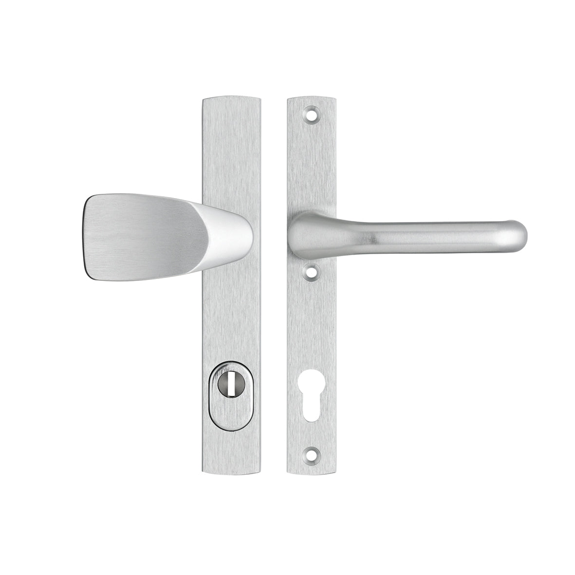 AXA | Veiligheidsbeslag Premium smal kruk Wing+Flow PC92 anti-kerntrek | Aluminium naturel