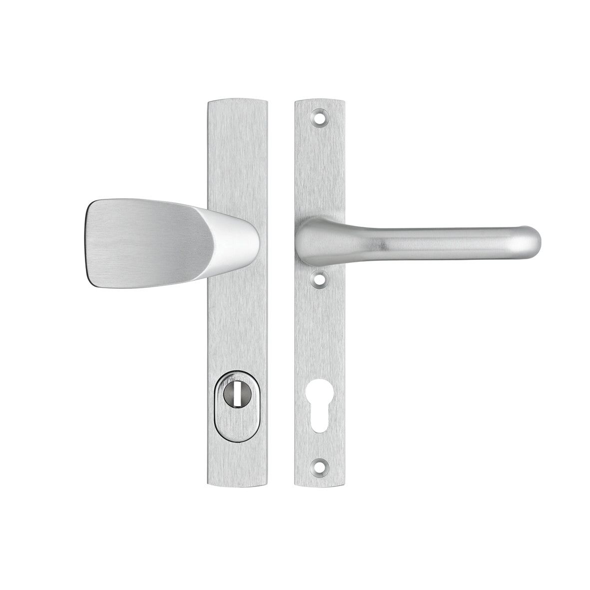 AXA | Veiligheidsbeslag Premium smal Wing-knop+kruk Flow PC92 anti-kerntrek | Aluminium naturel