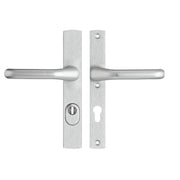 AXA | Veiligheidsbeslag Premium smal kruk Flow PC72 anti-kerntrek | Aluminium naturel