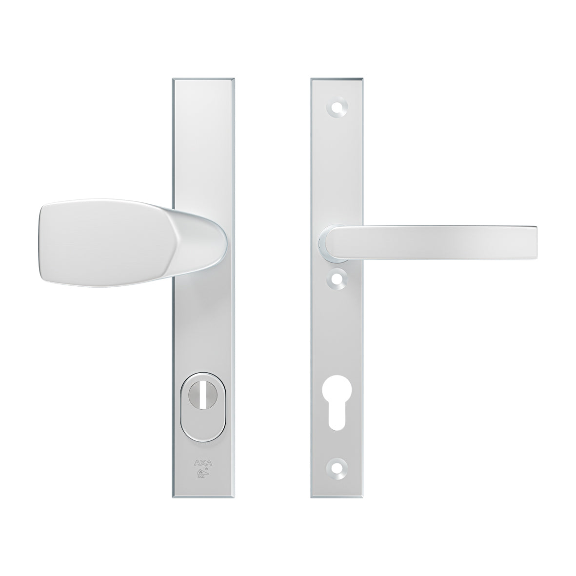 AXA | Veiligheidsbeslag Edge Plus smal Wing-knop+kruk Blok PC92 anti-kerntrek | Aluminium naturel
