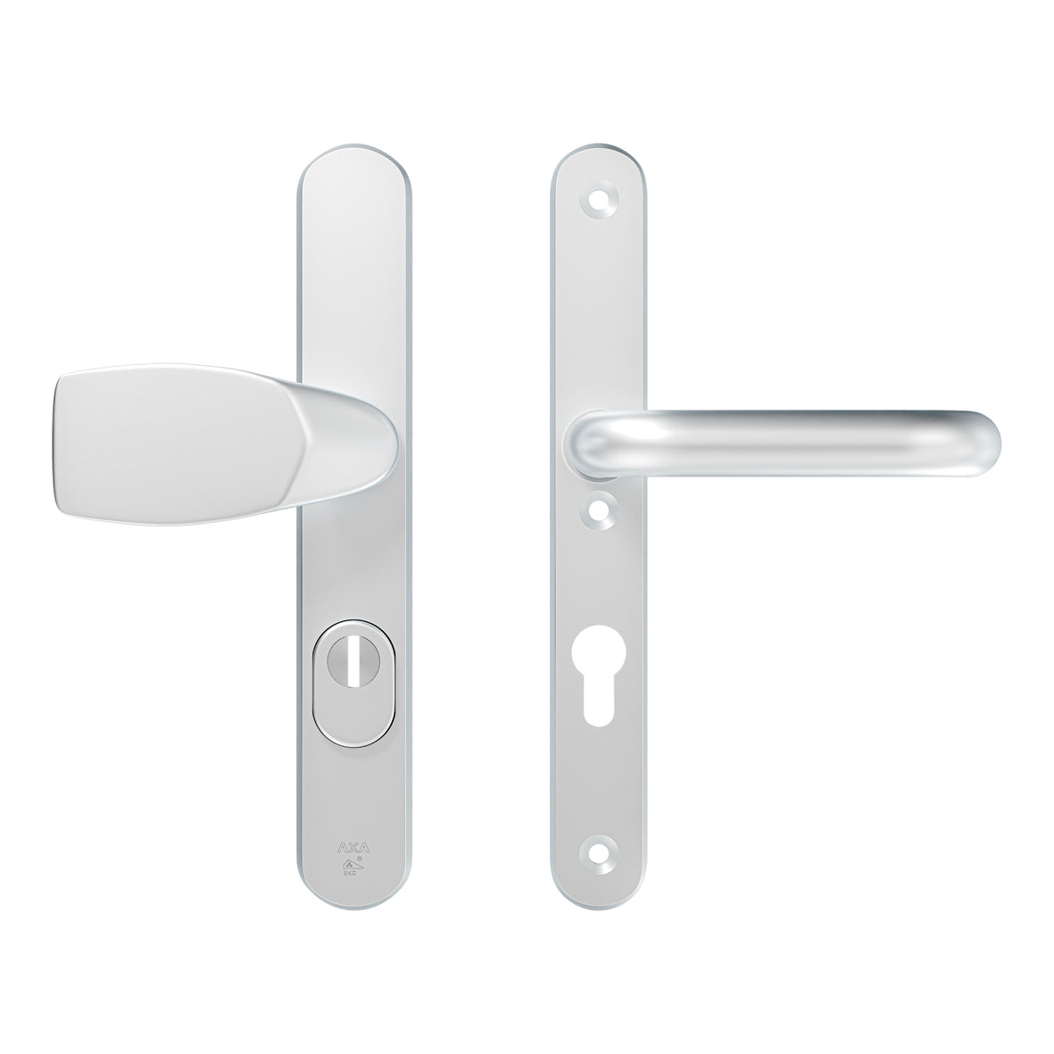 AXA | Veiligheidsbeslag Oval Plus smal kruk Wing+U PC72 anti-kerntrek | Aluminium naturel