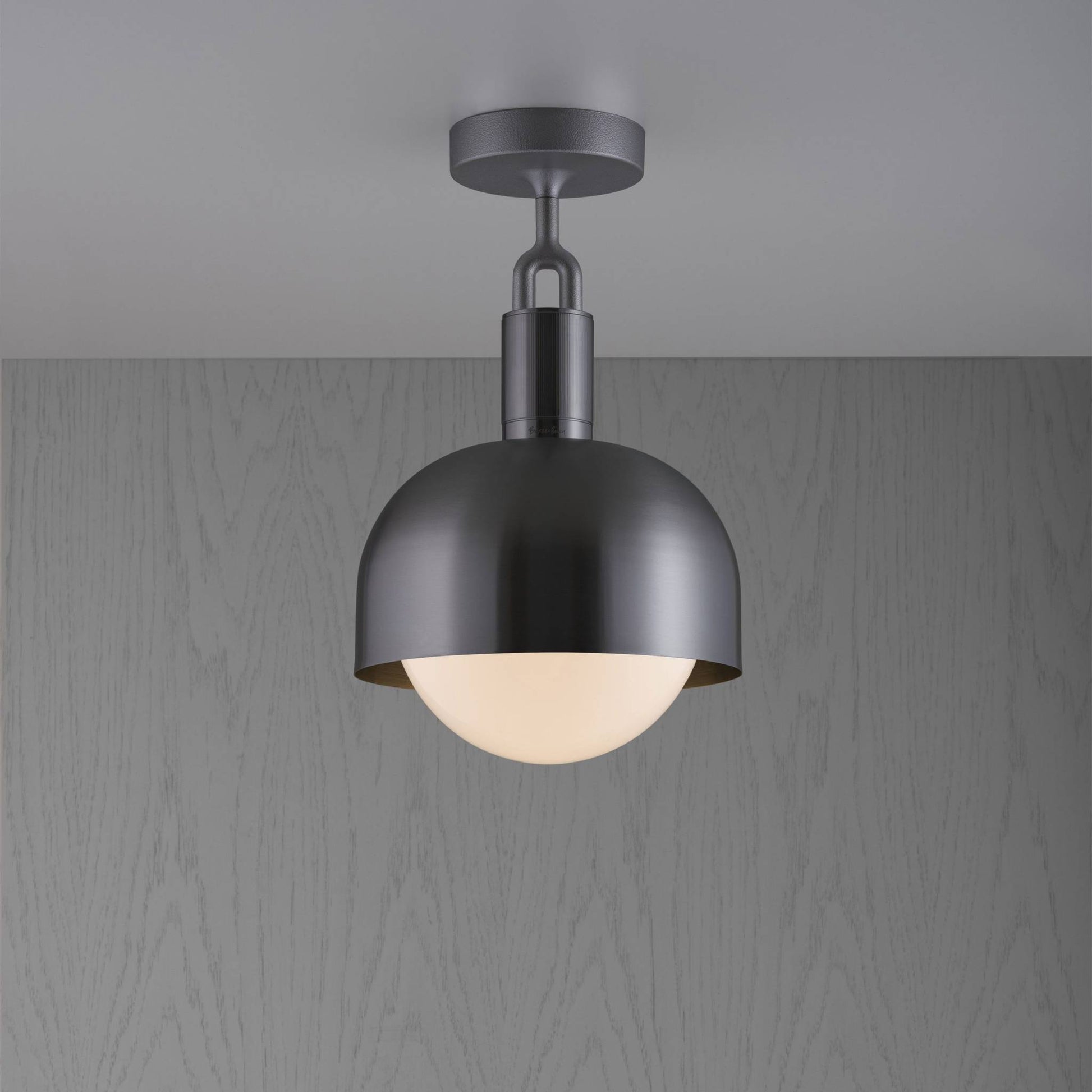 Buster + Punch Forked Ceiling | Plafondlamp Shade Globe Opal | Gun Metal