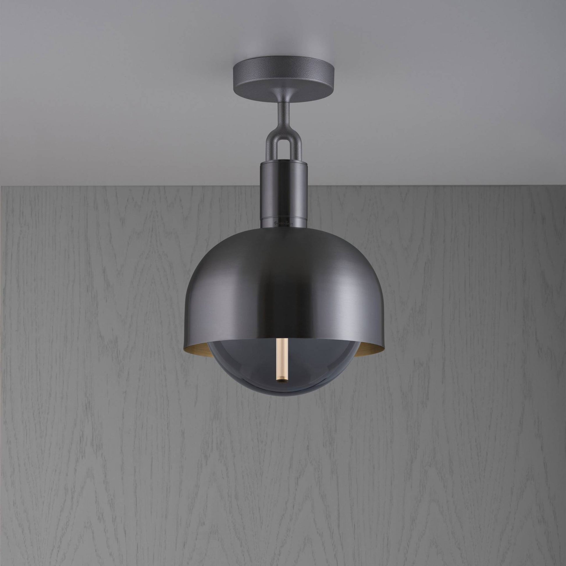Buster + Punch Forked Ceiling | Plafondlamp Shade Globe Smoked | Gun Metal