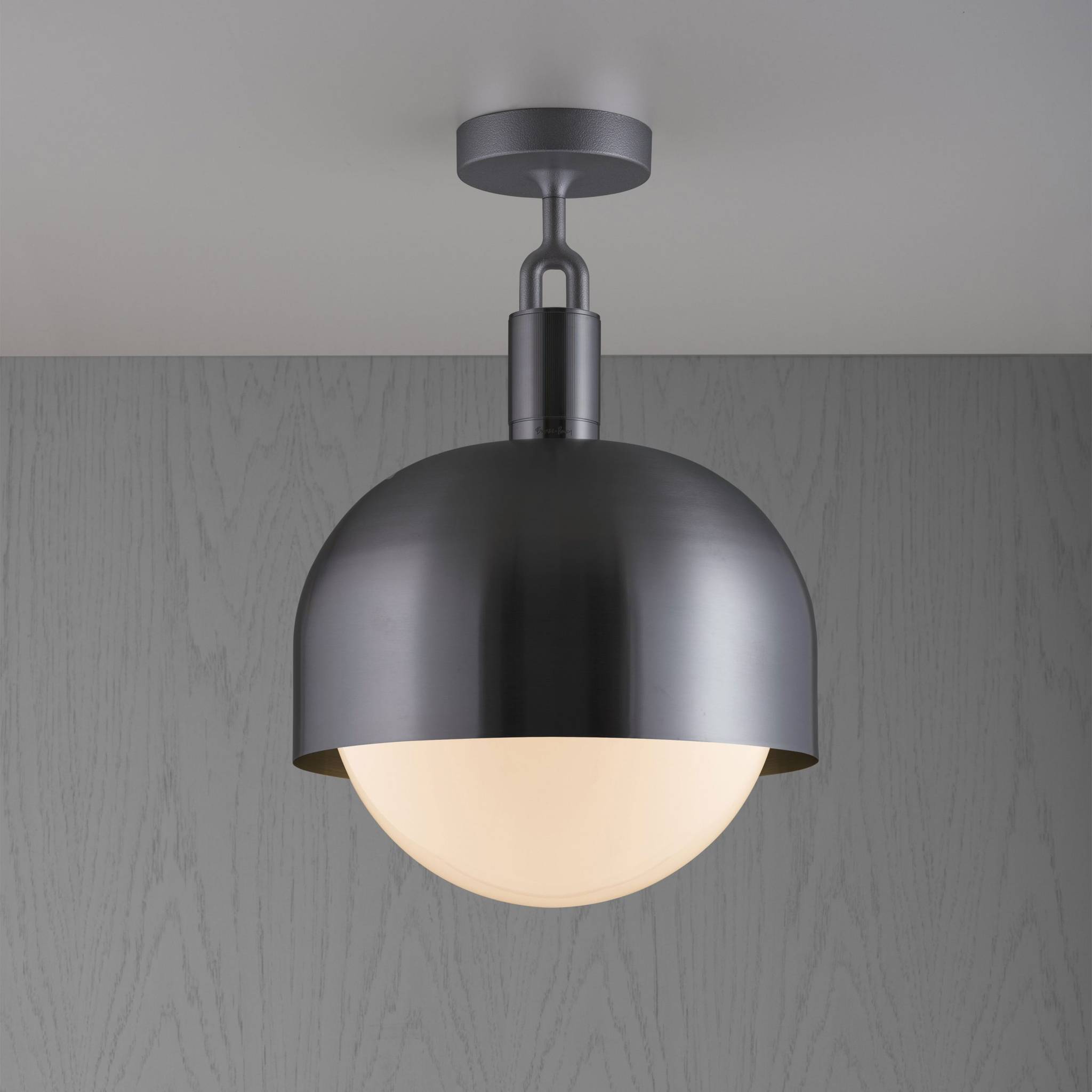 Buster + Punch Forked Ceiling | Plafondlamp Shade Globe Opal | Gun Metal