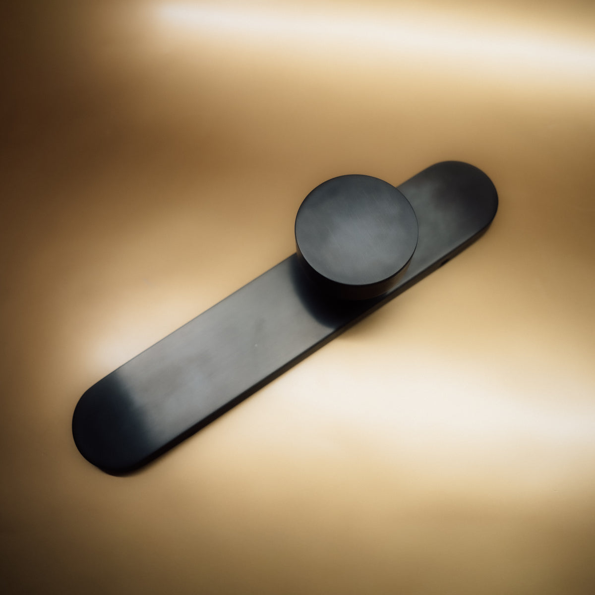 Griff Meister Deurknop Gunmetal Op ovaal schild Blind – sfeerfoto in interieur