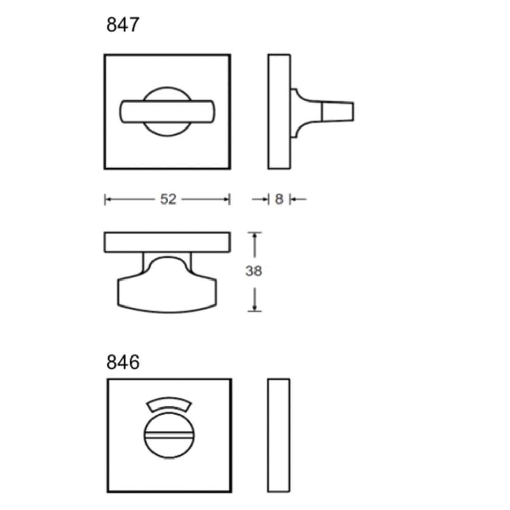 hafi wc rozet vierkant lijntekening