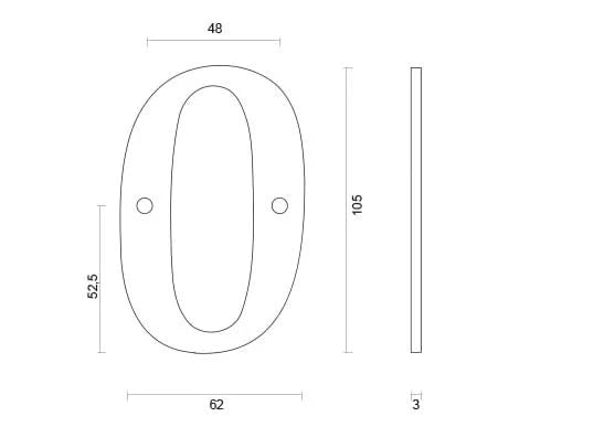hdd huisnummer 0 ijzer 104mm