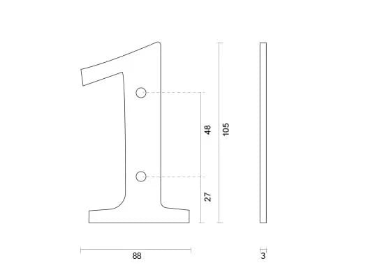 hdd huisnummer 1 roest 106mm