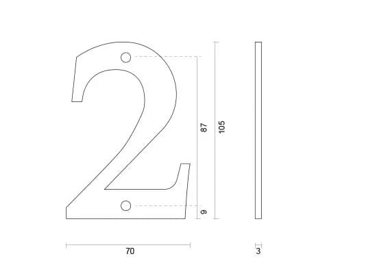 hdd huisnummer 2 roest 106mm