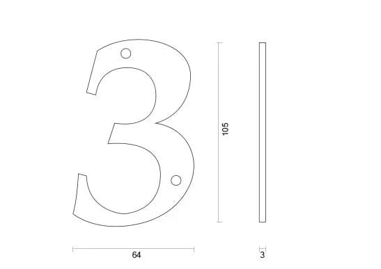 hdd huisnummer 3 roest 106mm