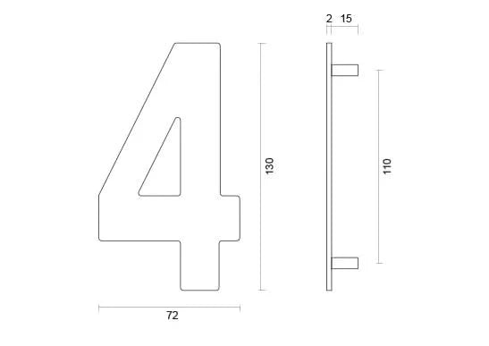 hdd huisnummer 4 ijzer 104mm