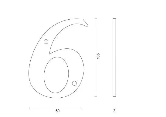 hdd huisnummer 6 ijzer 106mm