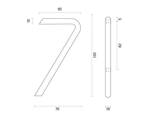 hdd huisnummer 7 mat goud rond 130mm