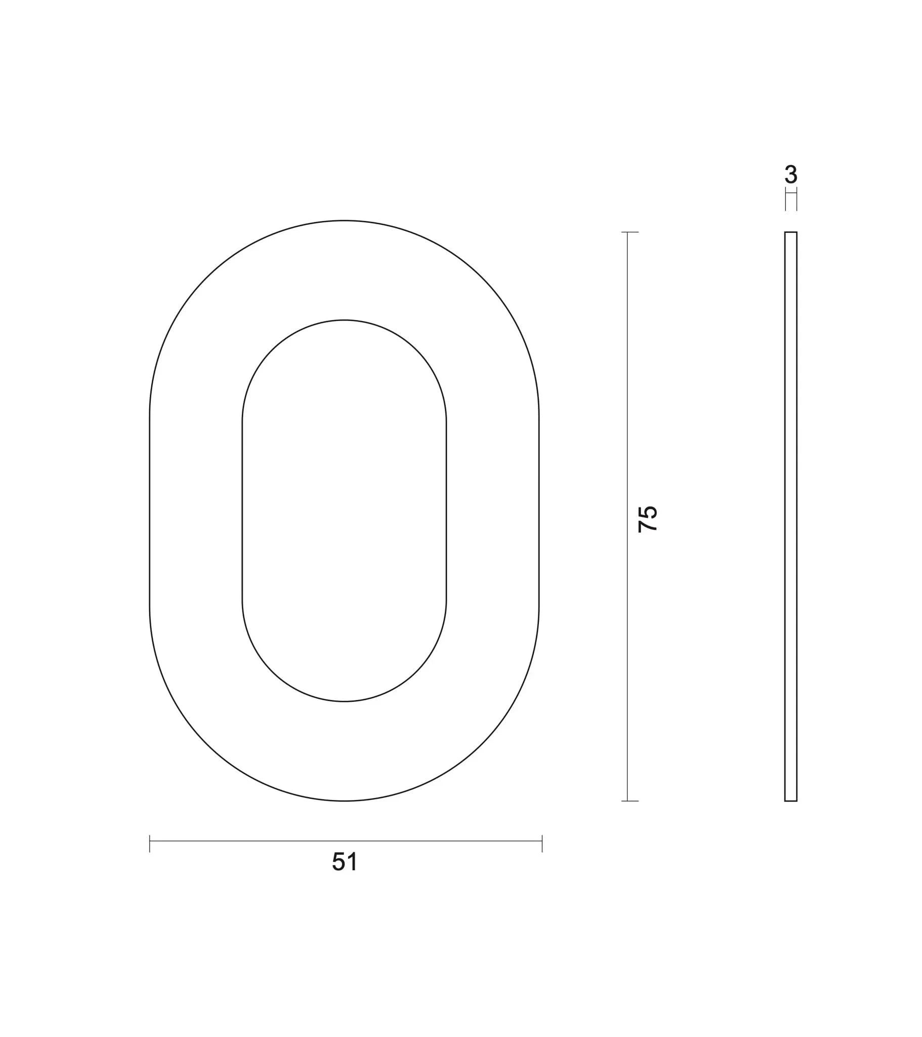 hdd huisnummer plat 0 zelfklevend 75mm rvs