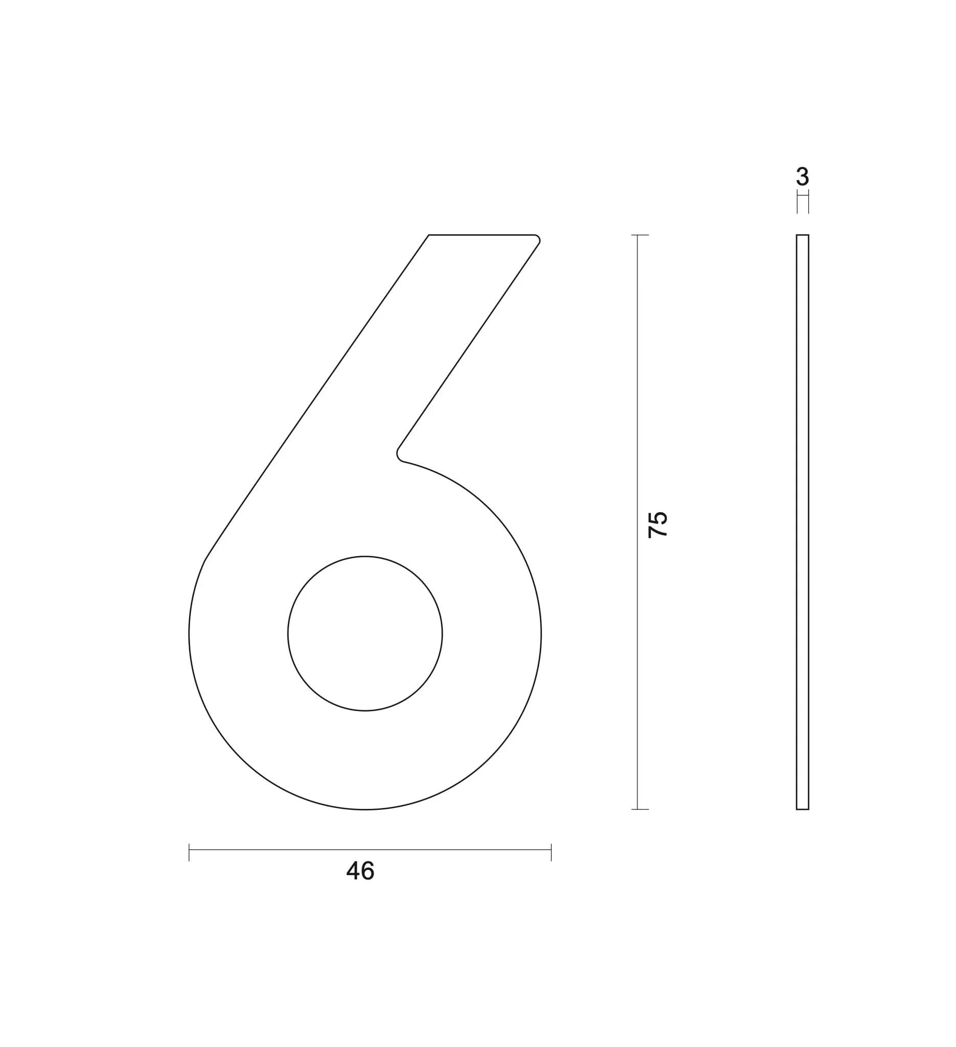 hdd huisnummer plat 6 zelfklevend 75mm rvs