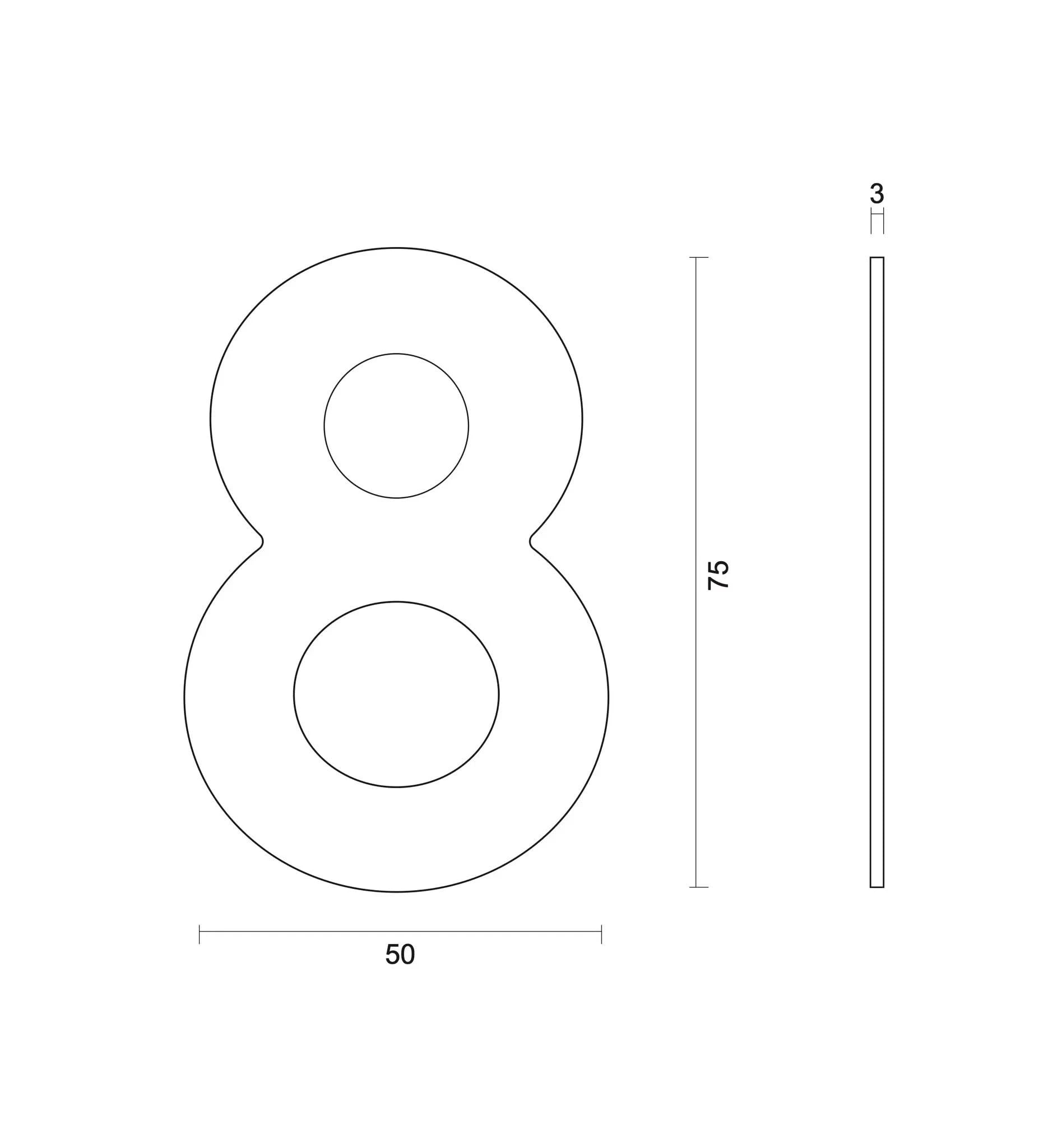 hdd huisnummer plat 8 zelfklevend 75mm rvs