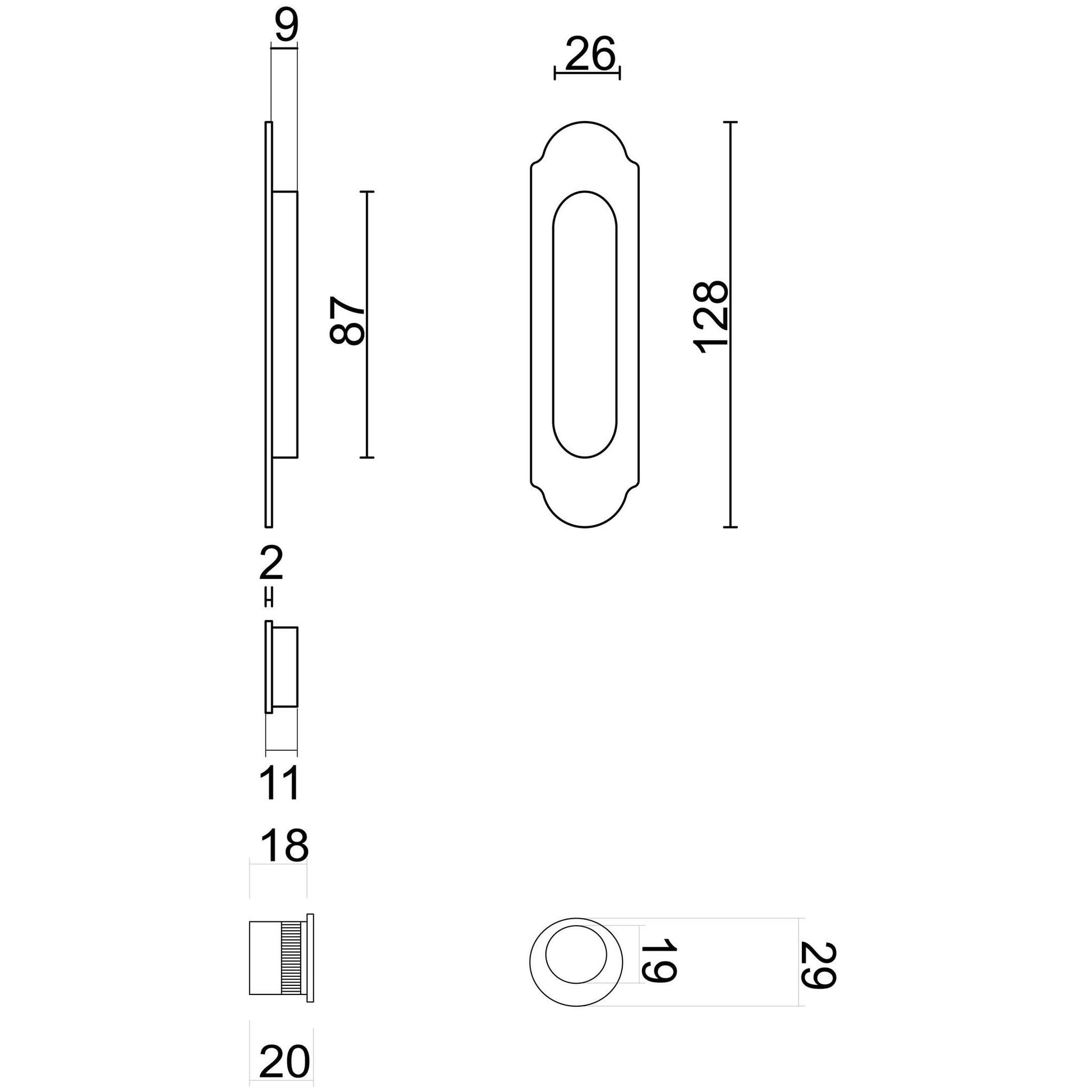 HDD Pro Schuifdeurkom Inkapschelp Fra Retro Ovaal Carbon Black