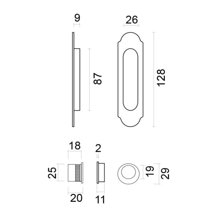 HDD Pro Schuifdeurkom Inkapschelp Fra Retro Ovaal Old Silver