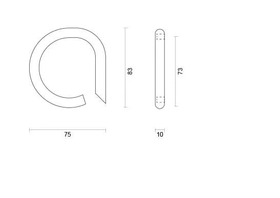 hdd rvs huisletter a rond met een hoogte van 130mm