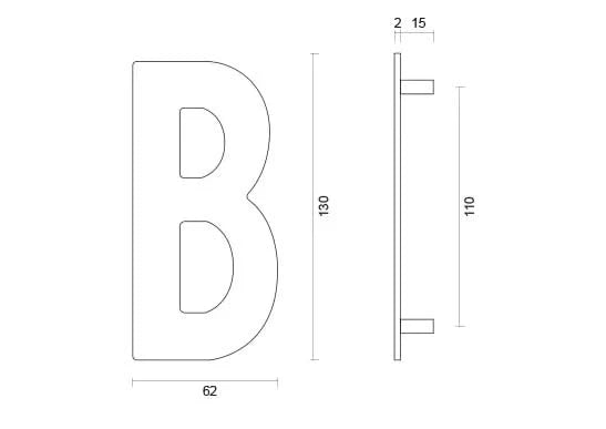 HDD Pro Huisletter Plat B Inox Plus