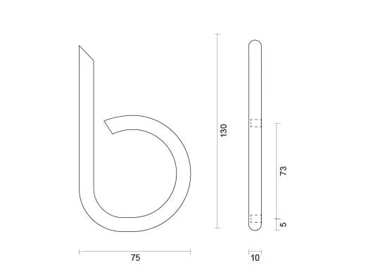 hdd rvs huisletter b rond met een hoogte van 130mm