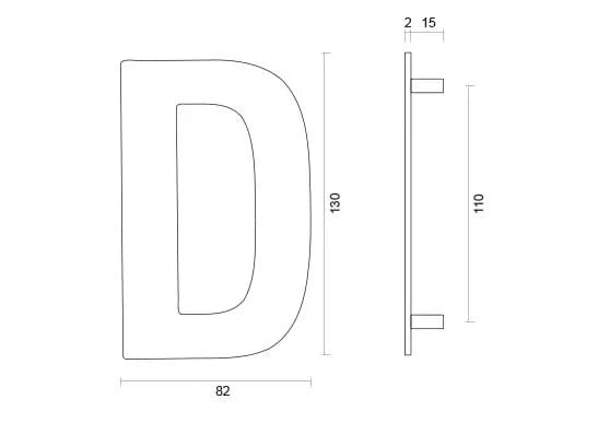 HDD Pro Huisletter Plat D Inox Plus