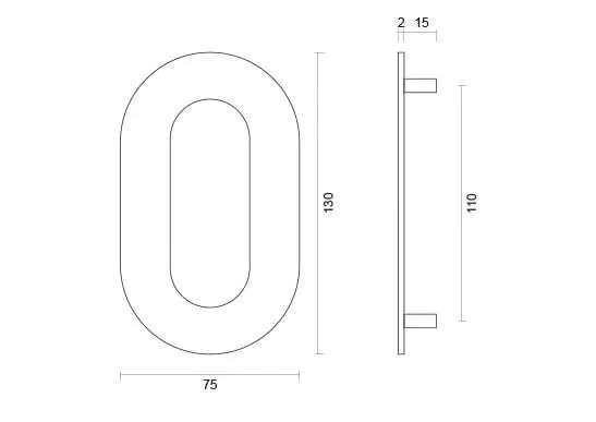 hdd rvs huisnummer 0 met een hoogte van 130mm