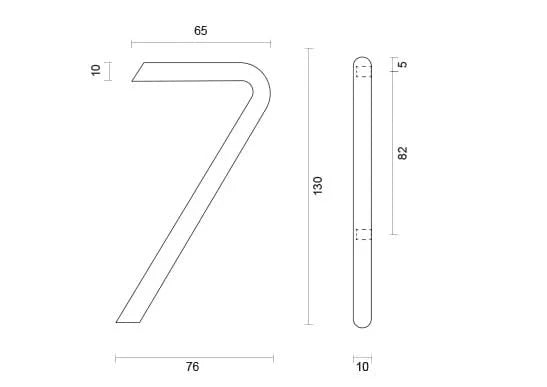 hdd rvs huisnummer 7 rond 130mm