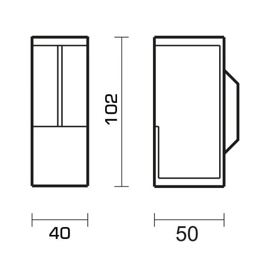 HDD Pro Schuifdeurkom Inkapschelp Hdd Carre Massief 40mm Inox Plus